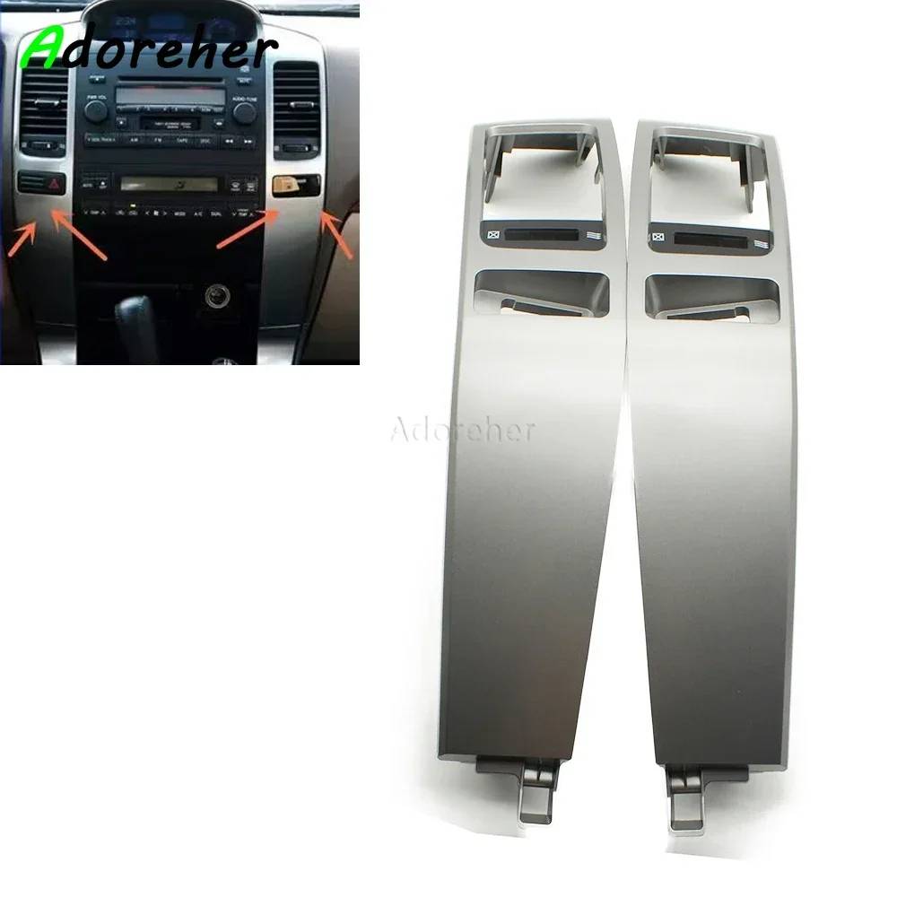 Car Left Right Air Conditioner Outlet Frame A/C Vents Plate Panel Silver for Toyota Land Cruiser Prado 120 Lexus GX470 03-09