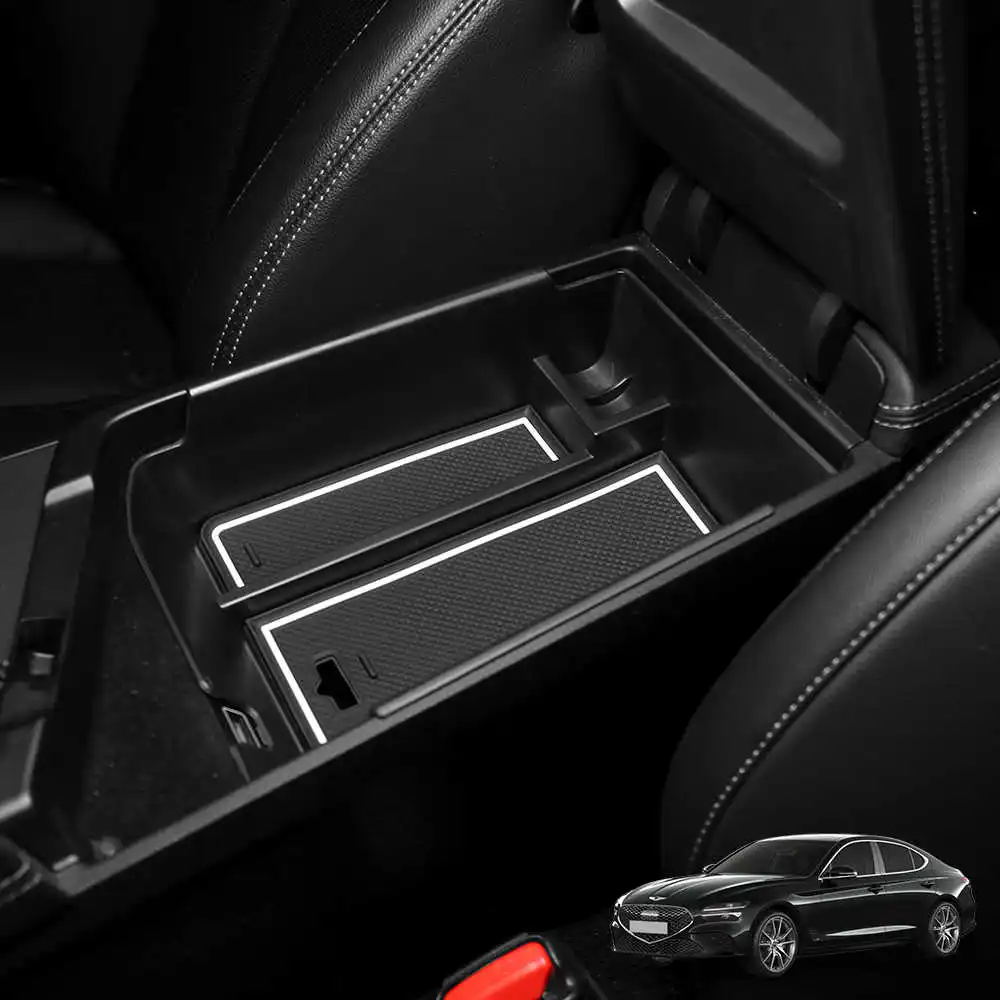 

Suitable for modern Genesis G70 Car Interior Center Console armrest box storage box ABS+ silicone pad