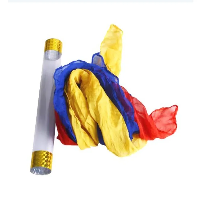 

The Crystal Tube With Silk/Silk Blow PVC Tube Magic Tricks Stage Illusion Accessories Props Gimmick Props Scarve Linking Magica