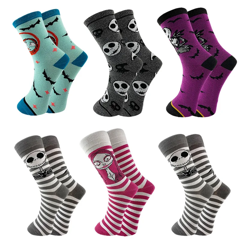 

Hot Disney Christmas Eve Skeleton Trend in High Socks Movie Peripheral Creative Jack Student Socks Manufacturers in Stock