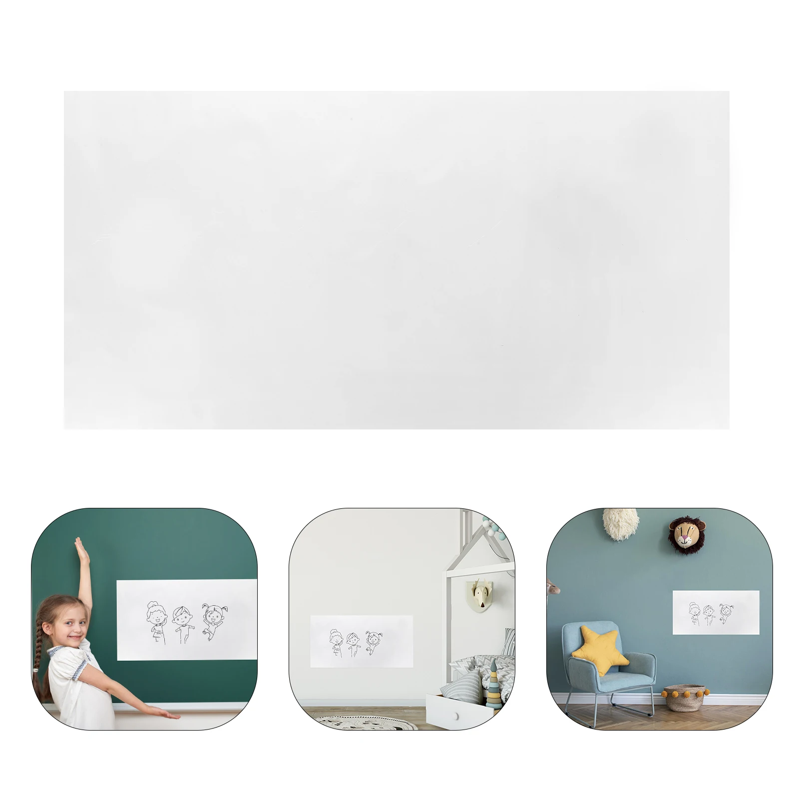 

1 set 1 Set Dry Erase Blank Whiteboard Sticker Reusable Writing Sheet Teens Classroom Office Portable Message Board