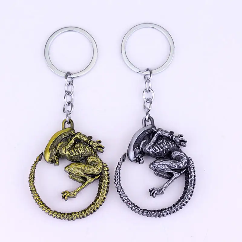 Movie Horror Xenomorph Keychain Alien Creature Race Alien Keyring Cosplay Fans Gift Men Women Backpack Jewelry Accessories