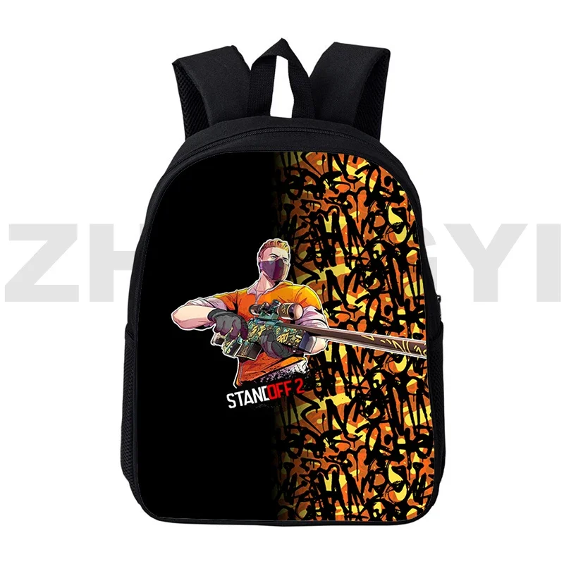 Preppy Canvas Print Standoff 2 Backpacks Fashion Casual School Bags for Teenager Girls 12/16 Inch Kids Bookbag 3D Computer Bag