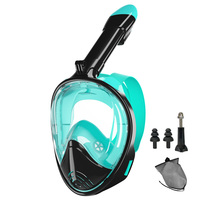 Full Face Snorkel Mask Silicone Diving Mask Full Dry Panoramic With Camera Holder Large Frame Swimming Goggles Set For Adults