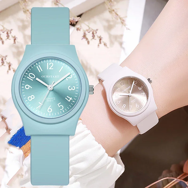 

Candy Colored Silicone Strap Quartz Women's Watch Casual Fashion Digital Scale Wristwatch Montre Femme Reloj Mujer Часы Женские