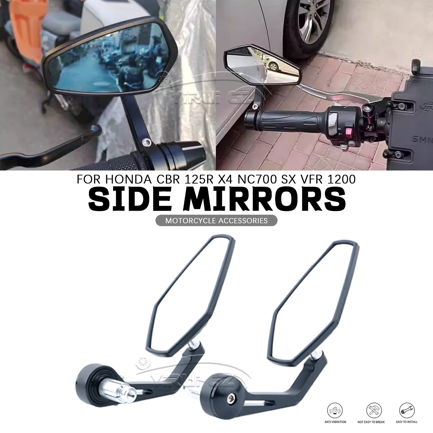 

NEW 7/8" Handlebar End Rearview Mirror Motorcycle Rearview Mirror FOR HONDA CBR125 NC700 XL1000 X-ADV750 cbf600 Side View Mirror