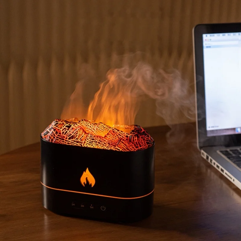 بركان ناشر رائحة 7 ألوان أضواء غرامة ضباب مقلد لهب الذكية الموقت 250 مللي خزان سوبر هادئة USB شحن بركان #4