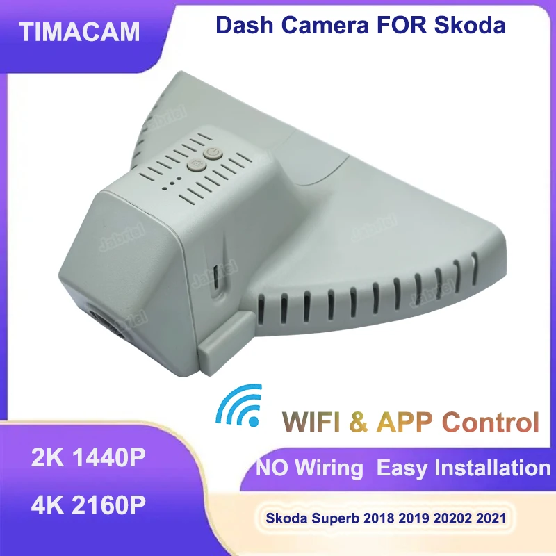 TIMACAM for Skoda Superb 2018 2019 20202 2021 Dash Cam Front Rear Camera DVR 2K 4K 2160P Wifi Plug and Play Video Recorder