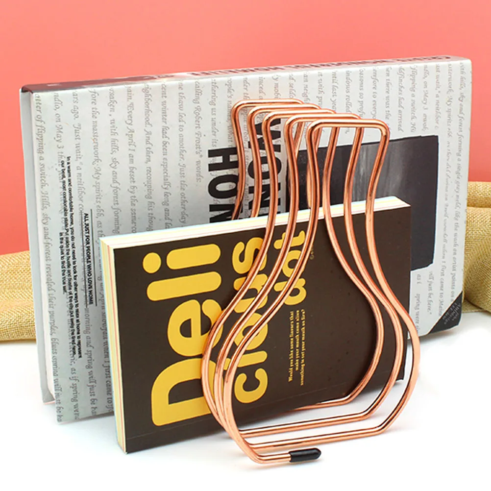

2pcs Thumb Vase Bookends Rose Gold Telescopic Desk Accessories Iron Book Fixators Exquisite Display Decorative