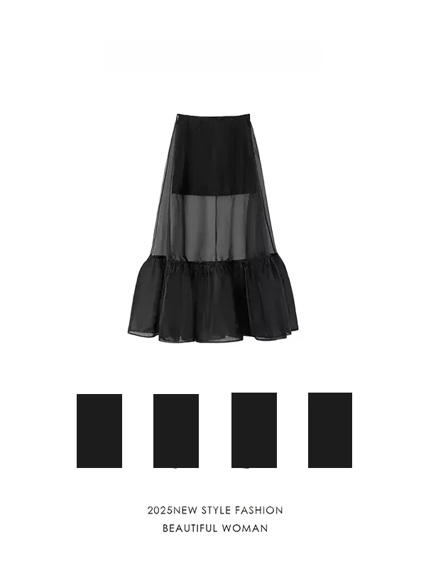 

Юбка с высокой талией и вставками, летняя, винтажная, с индивидуальным дизайном, маленького размера, многоярусная, дышащая, удобная, повседневная