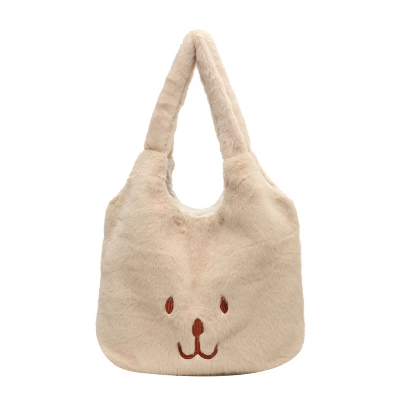 Plush Tote Bag Soft and Warm Material Shoulder Bags Perfect for Shopping Travel and School