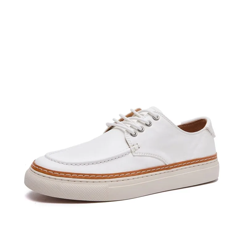 

High Quality Shoes Men's Genuine Leather Casual Sport Walking Outdoor Thick Sole Derby Leather Shoes Male Sneakers