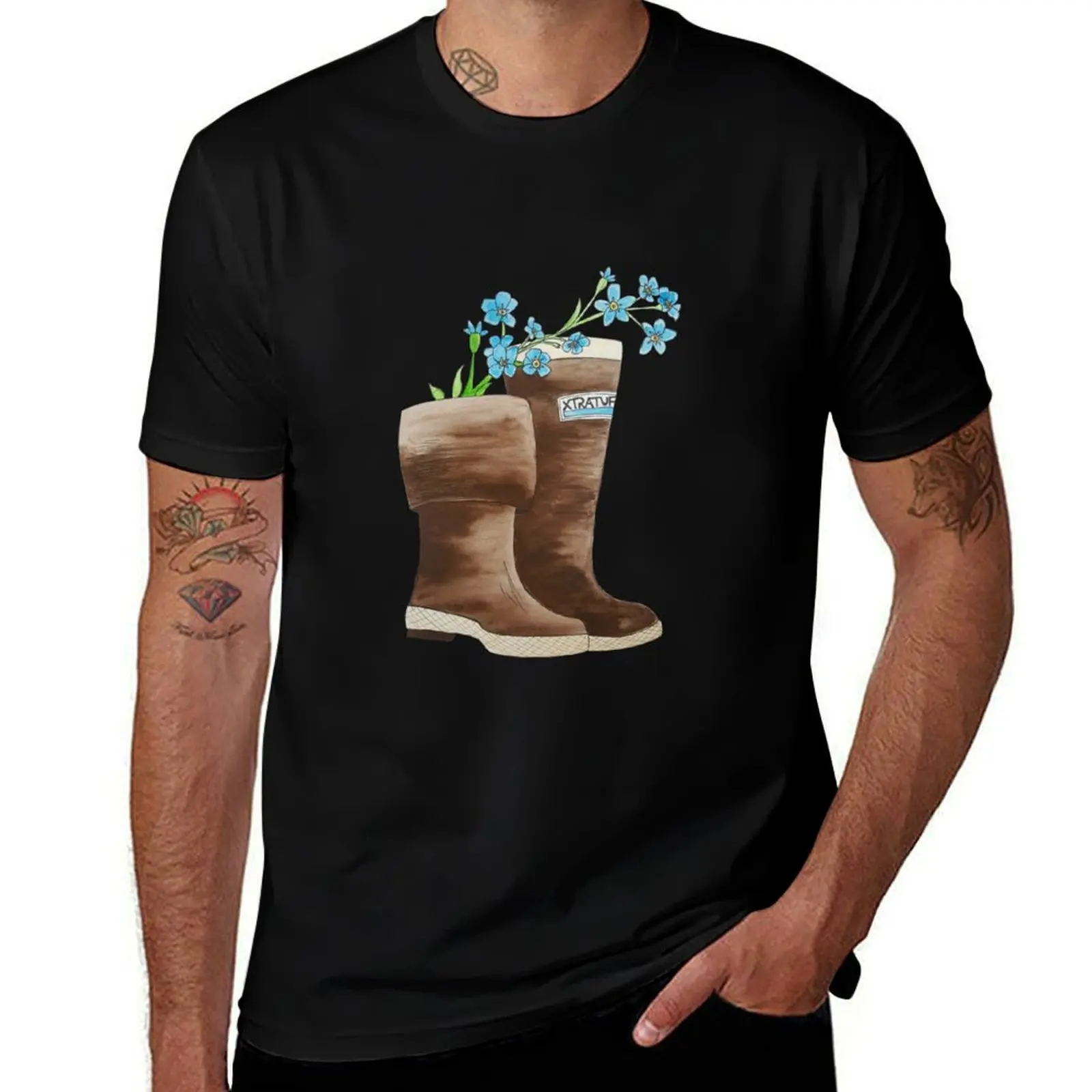

Forget me Not Xtratuf Watercolor T-Shirt man t shirt designer t shirts with prints T-Shirt
