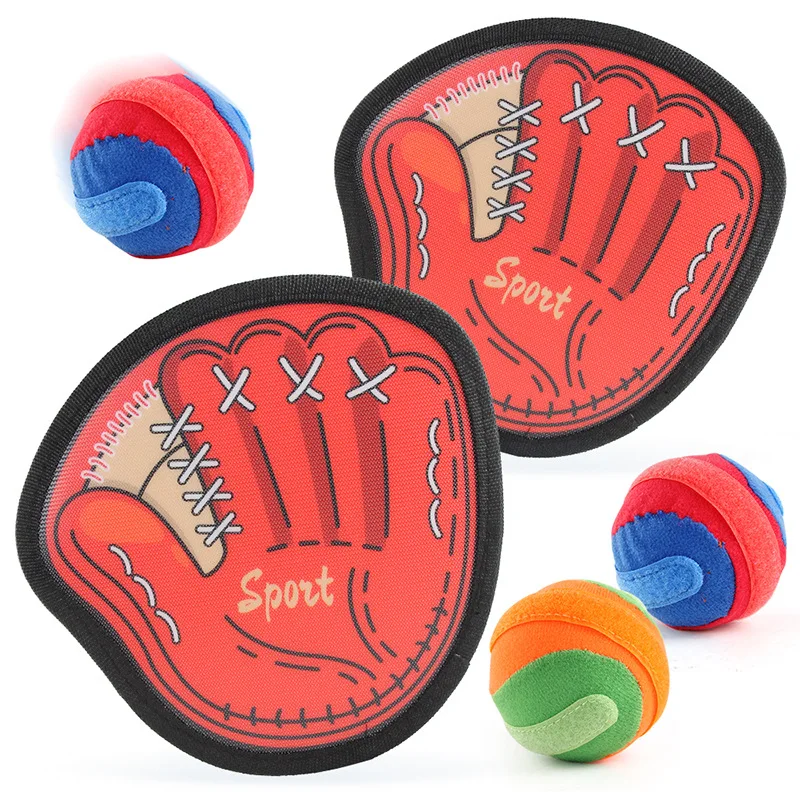 Children Throwing Sticky Target Racket Set Toys Velcro Adhesive Ball Indoor Outdoor Partner Parent-child Interactive Sports Toys