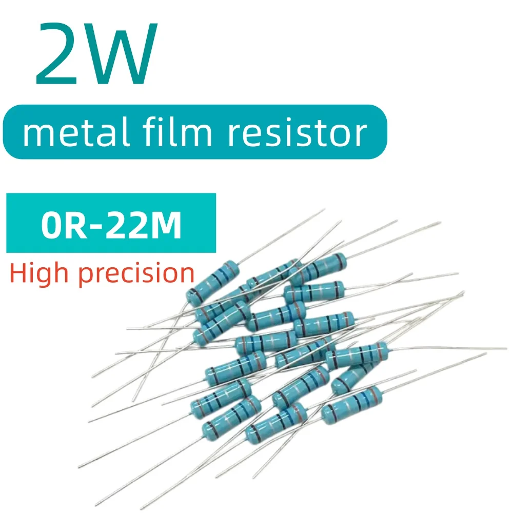 20pcs, 0R-22M 1% Metal Film Resistor 2W 0 2.2 10 100 150 220 270 330 470 1K 2.2K 4.7K 10K 47K 100K 470K 1M 10M 20M Ohms image 5