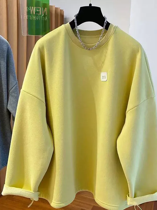 

Loose Fit round Ne Sweatirt Women's plus Size Thiened Fce Casual Hoodie Autumn Winter New Sle Korean Version Top