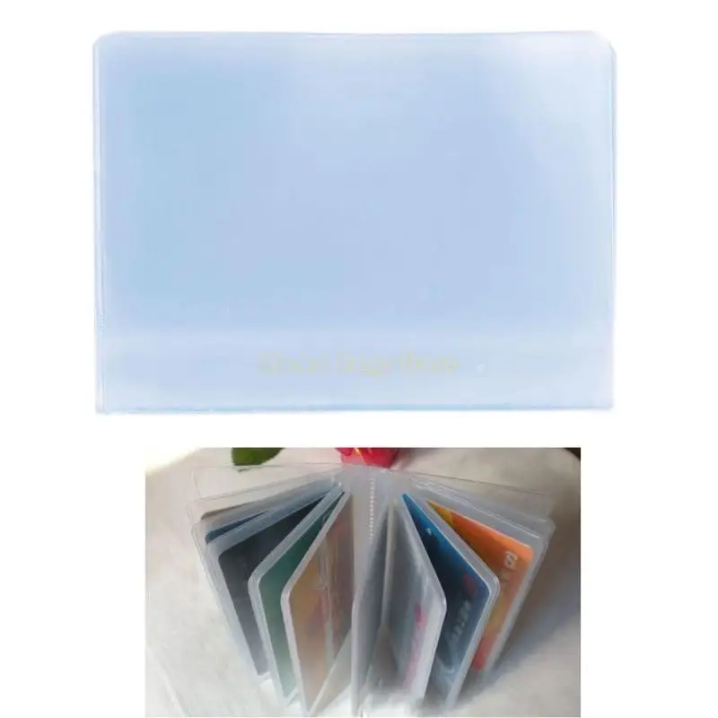 x90dプラスチックPVCクリアポーチ名IDクレジットカードホルダーケースオーガナイザーキーパーPOC