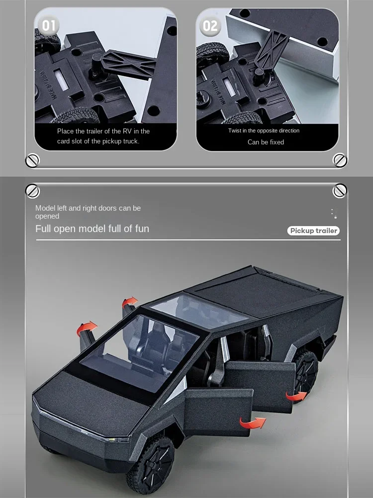 Modelo de camioneta de juguete de aleación para niños, modelo de coche de simulación para niños, colección de modelos de coche desmontable