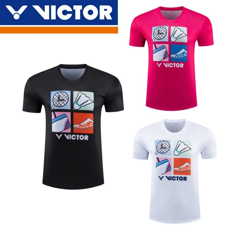 

VICTOR Badminton Wear Sports suit Top T-shirt Male and female couples quick drying short sleeve breathable shorts Running gym