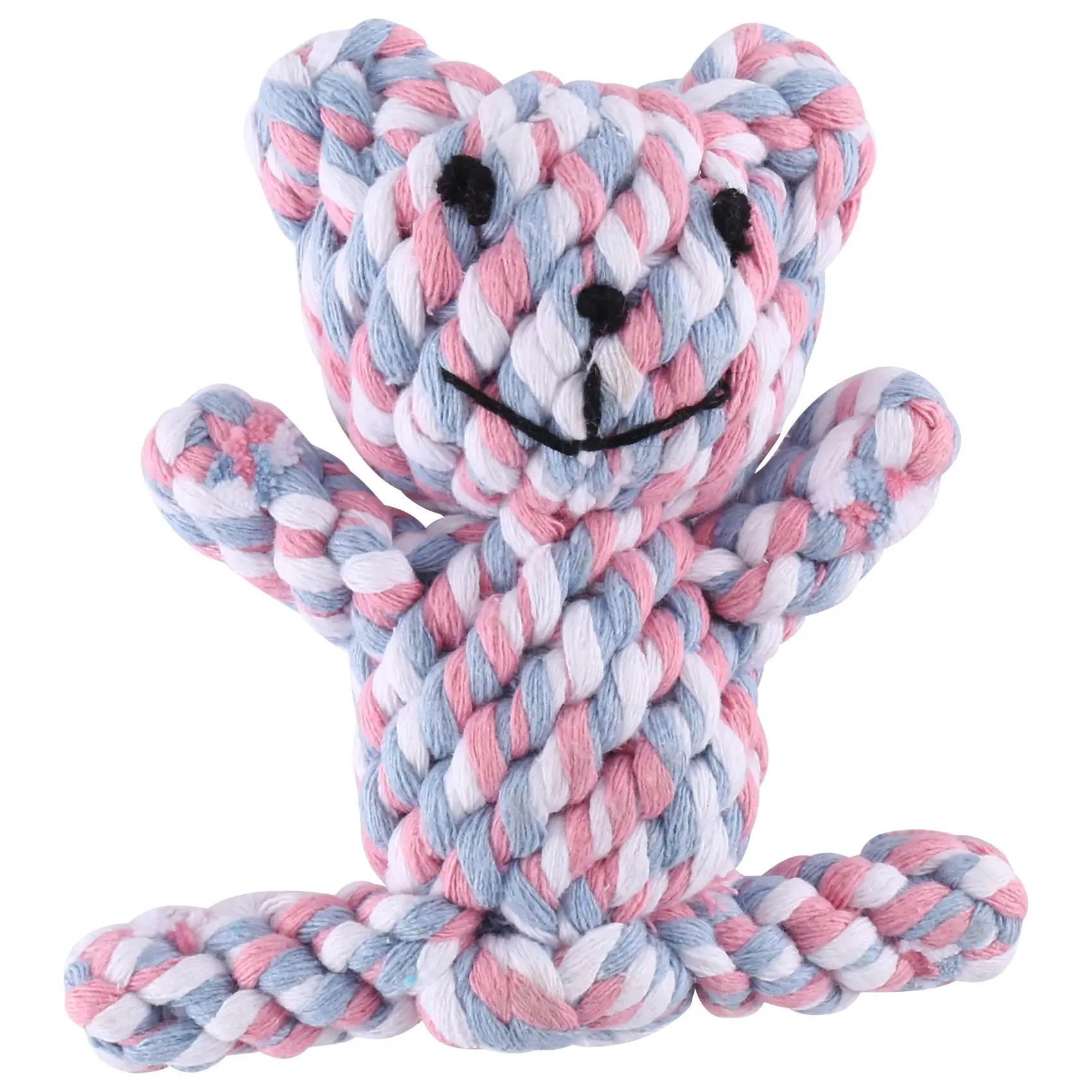 Popular Chew Knot Toy Bear Tough Strong Puppy Dog Pet Tug War Play Cotton Rope