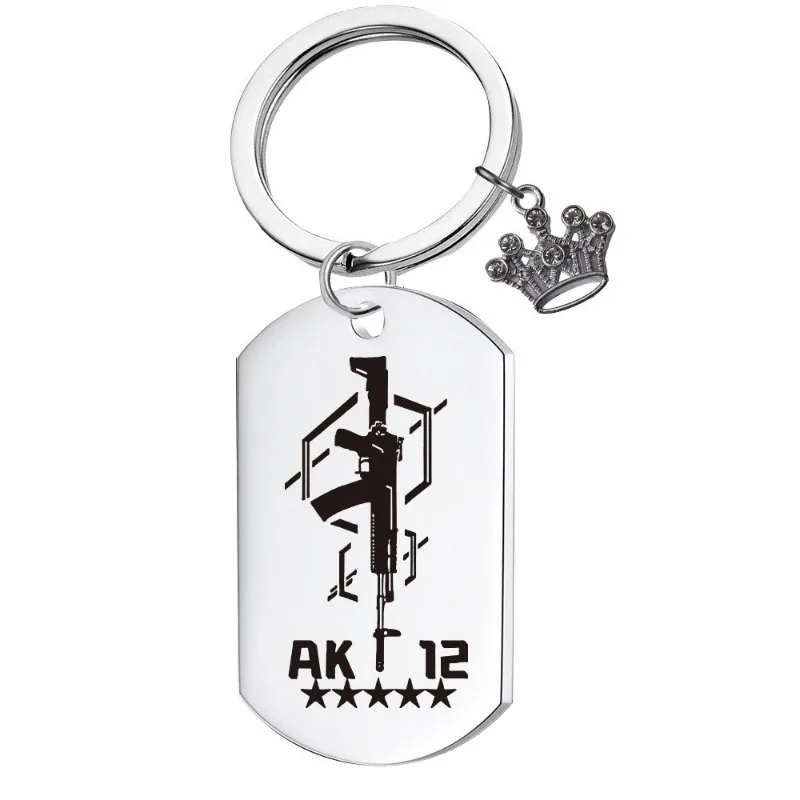 Girls Frontline Keychain for Women UMP45 Key Chain Man Trend Neck HK416 Pendant Silver Color Fashion Titanium Couples Party Gift