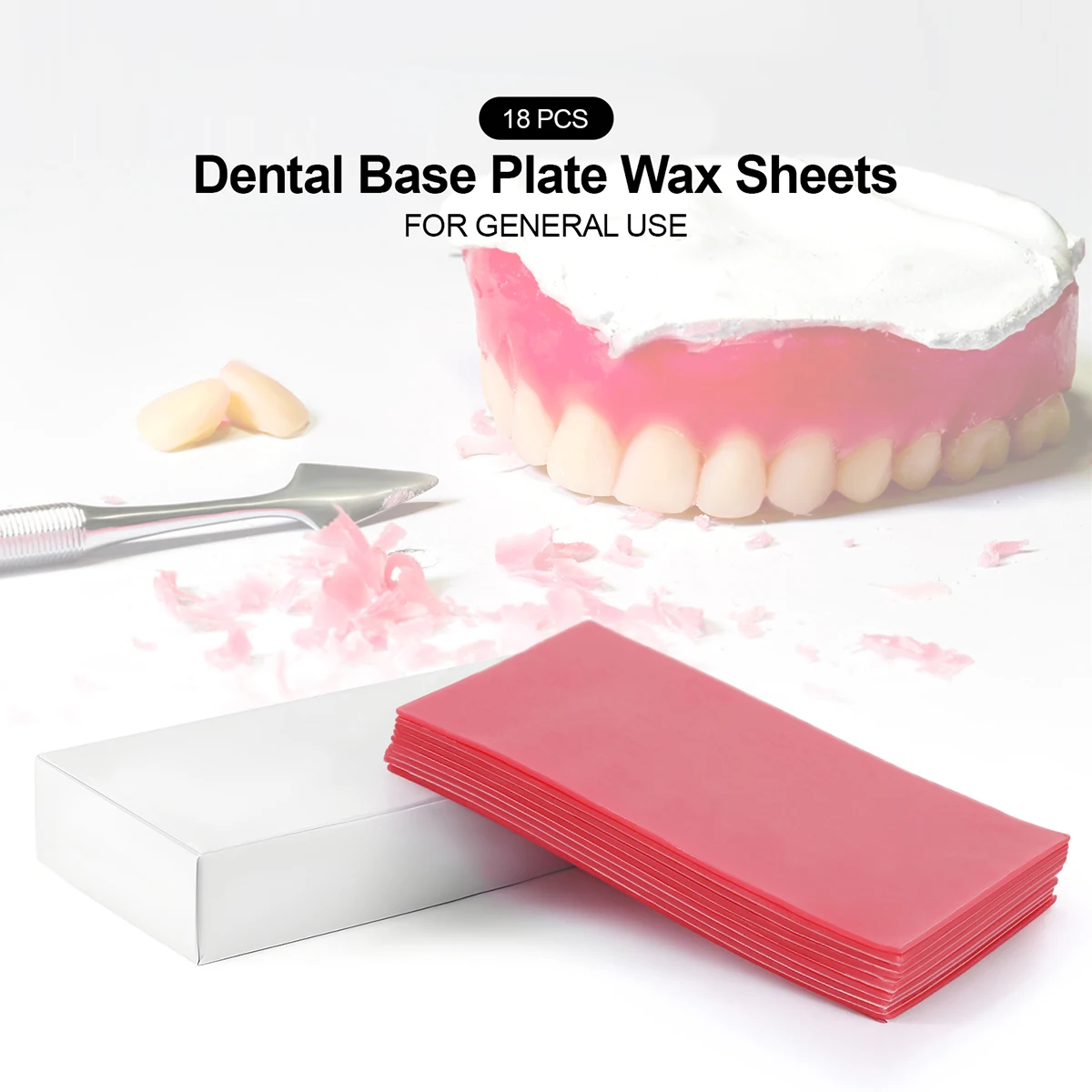 240 g AZDENT Dental-Grundplatte, Wachs, 18 Blatt, Formen, Gießen, rotes Wachs, Zahnmedizin-Labormaterial für Zahnärzte – Detail 1