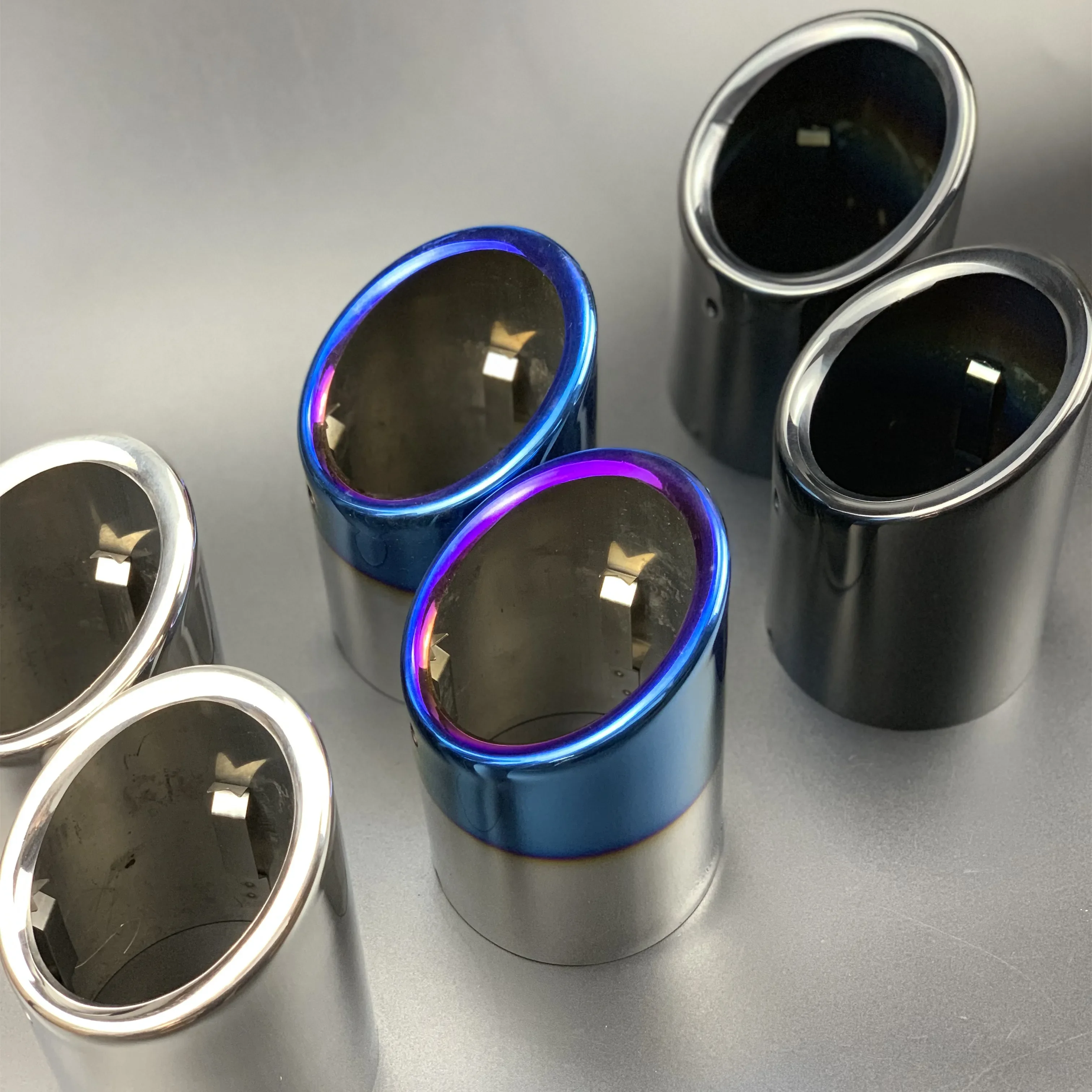 2pcs Car-styling Car Exhaust End Tip Pipe For Audi A5 Inlet 88mm Stainless Steel Muffler Tail Throat Decoration Accessories