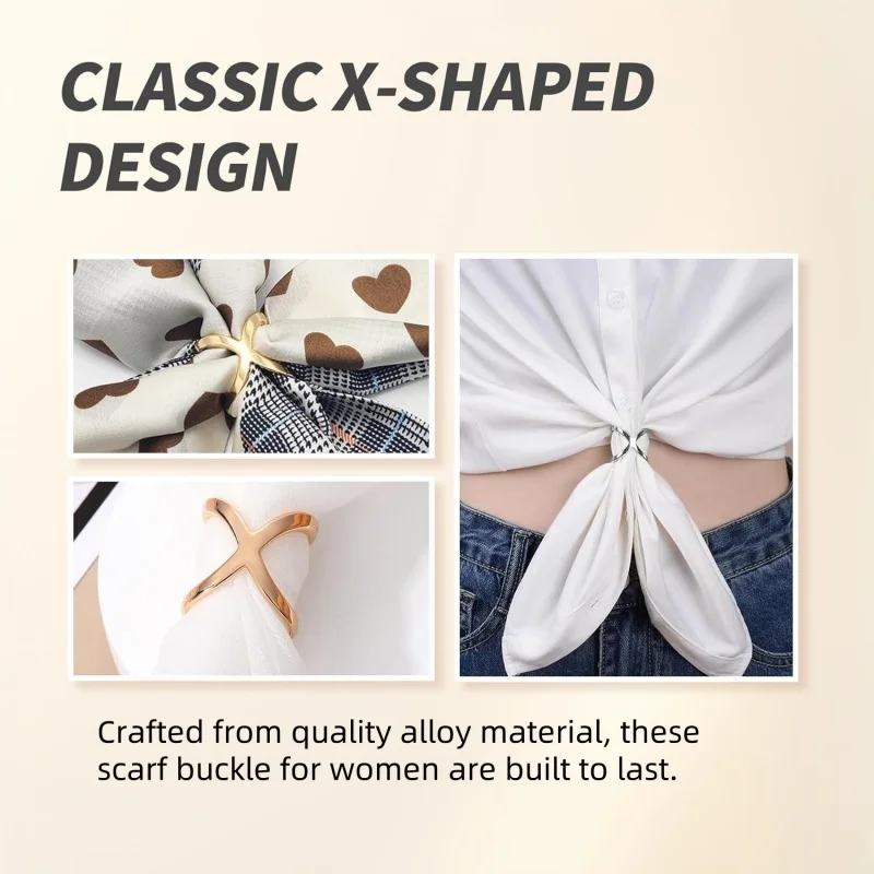 Broches de Metal en forma de X con Clip para bufanda cruzada para mujer, hebilla para bufandas con lazo hueco, soporte para chales, hebilla para corbata, accesorios de ropa, 1-9 Uds.
