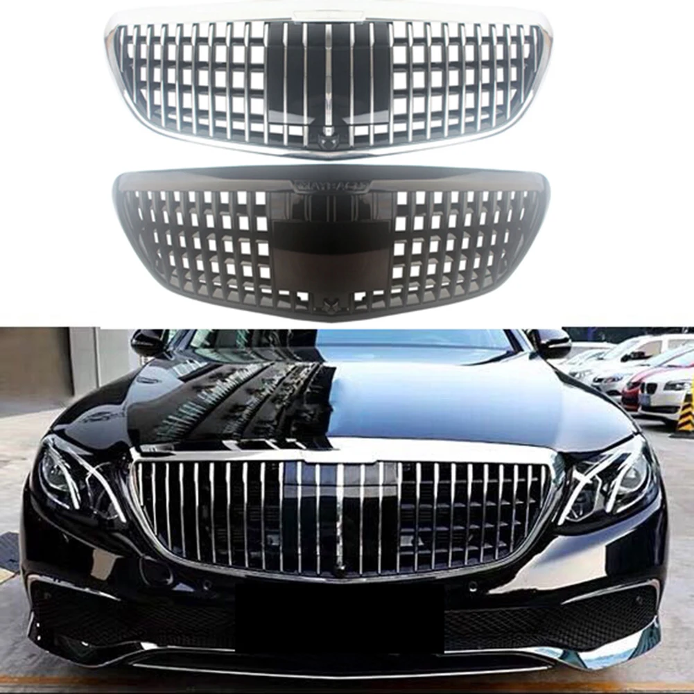 Car Front Racing Billet Bumper Grille Upper Facelift For Mercedes Benz E-Class W213 2016 2017 2018 2019 Maybach Style