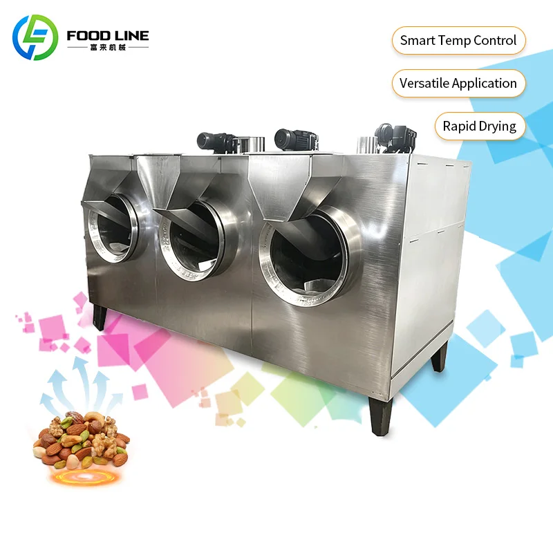 Hot Air Nut Roaster Commercial Circulation Heating for Peanut Chestnut Sunflower Seed Packing Plant Wholesaled