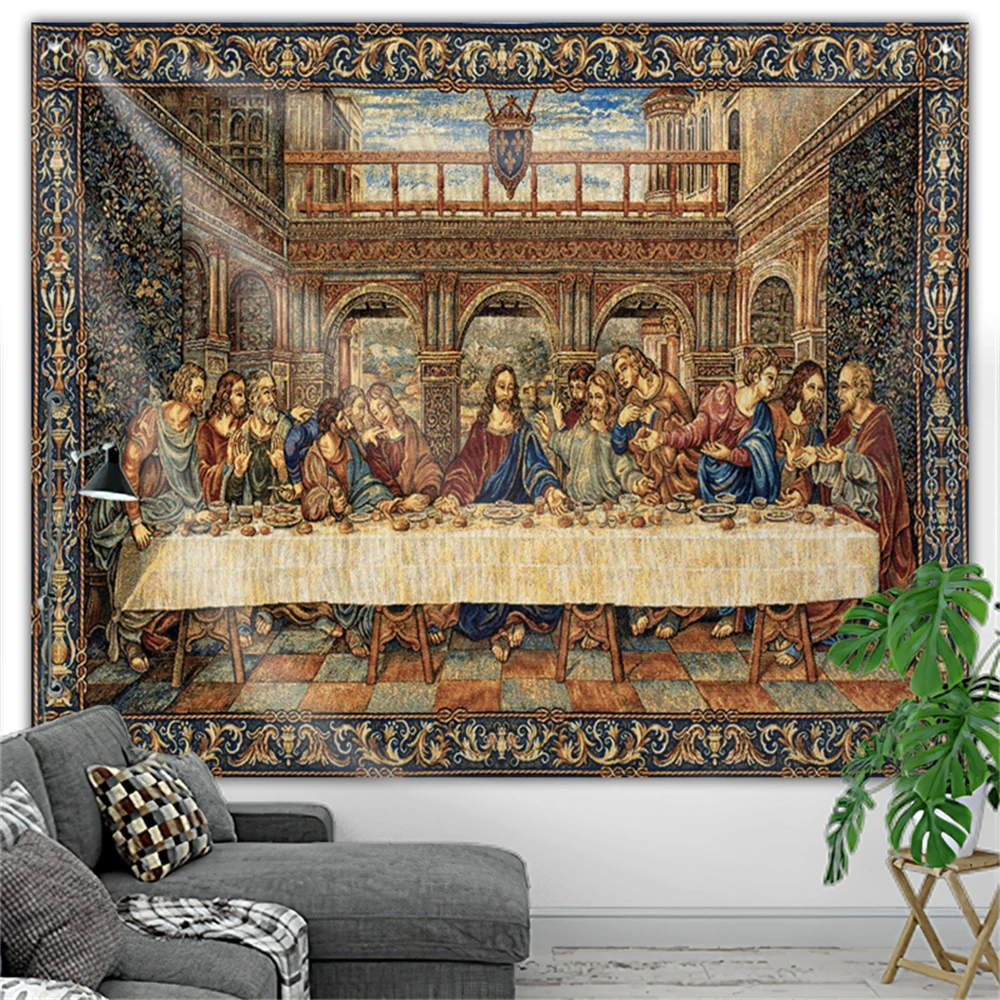 Jesus The Last Supper Tapestry Christmas Wall Tapestry Easter Wall Decor Room Decor Christ Home Decoration Large Fabric Vintage