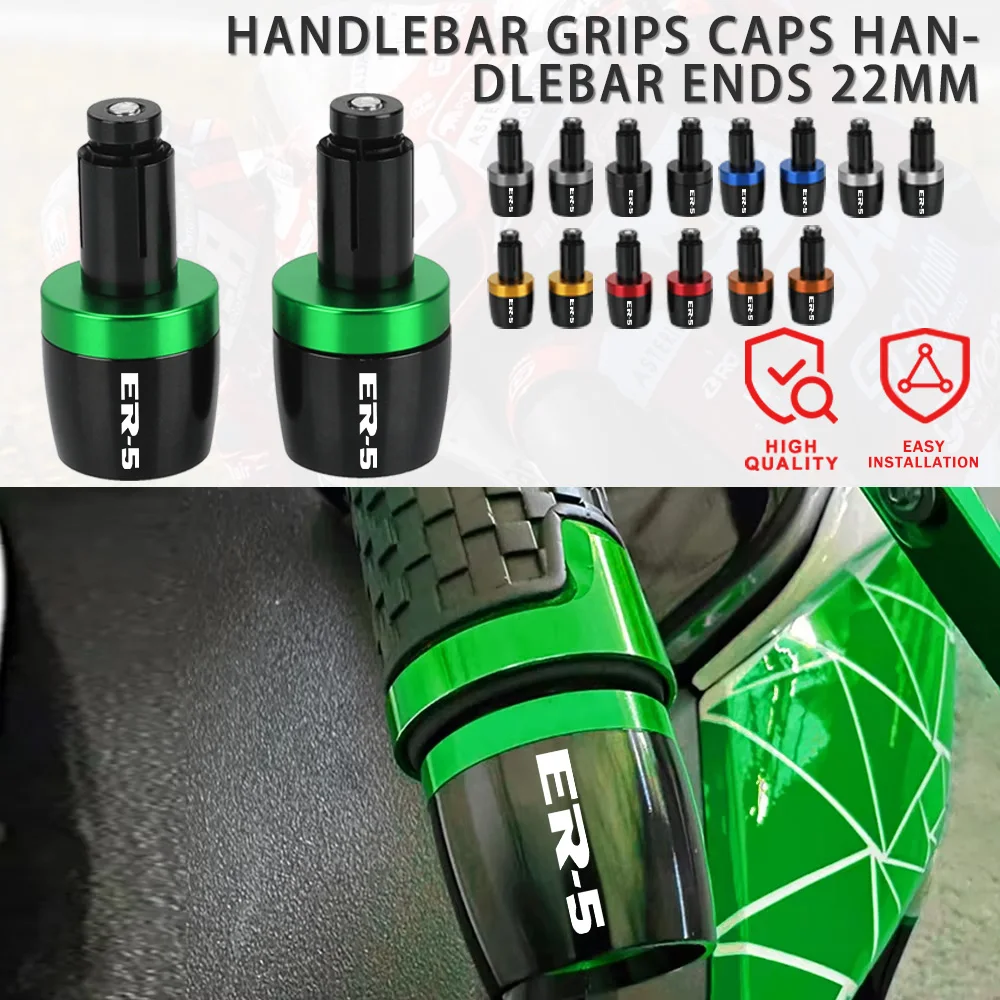 

For KAWASAKI ER-5 500 ER5 2001-2005 2006 2007 Motorcycle Handle Bar End Handlebar Grips ends Cap Plug Slider Counterweight cover