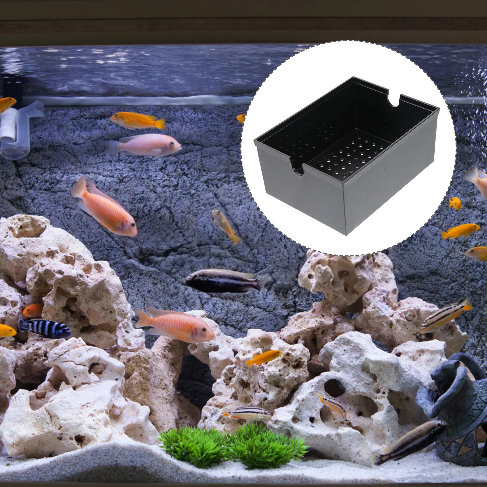 

2pcs Drip Box For Aquarium Trickle Filter System Oxygenation Water Purification Stackable Fish Tank Filter Case Black