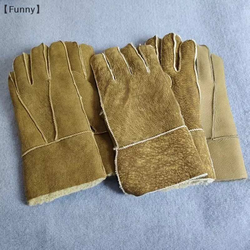 〔ตลก〕 ถุงมือหนังแกะแท้ ถุงมือหนาสำหรับฤดูหนาว ถุงมือสำหรับขี่จักรยานกลางแจ้ง