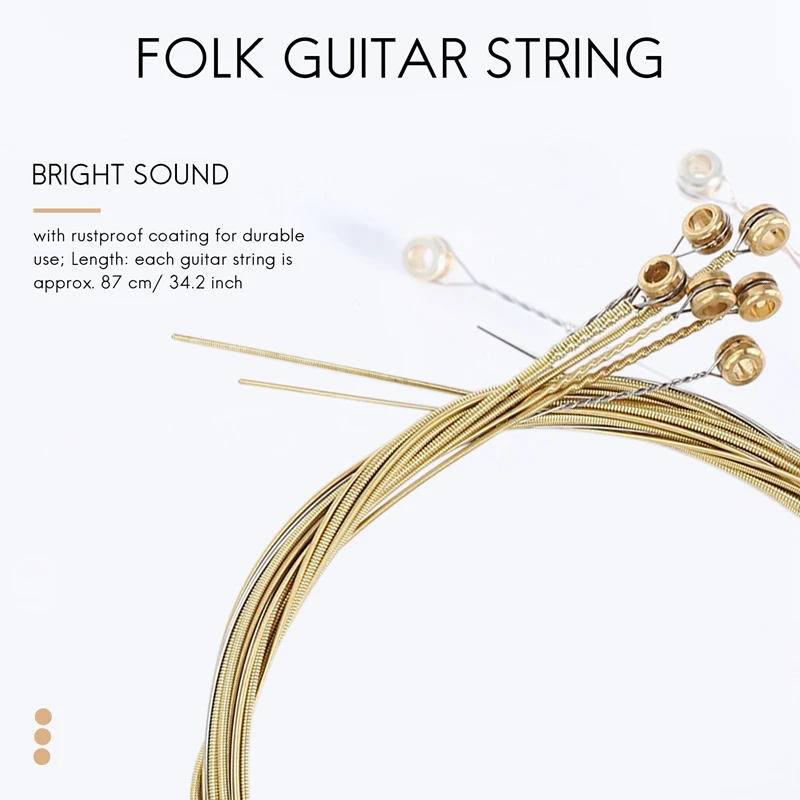 

2 комплекта по 6 струн для гитары, сменные стальные струны для акустической гитары, инструмент для замены струн
