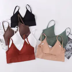 Sexy Thin Strapes Sports Bra Gym Bra Backless Sports Bra Seamless Low Back Bra Women Sports Braush Up Bras