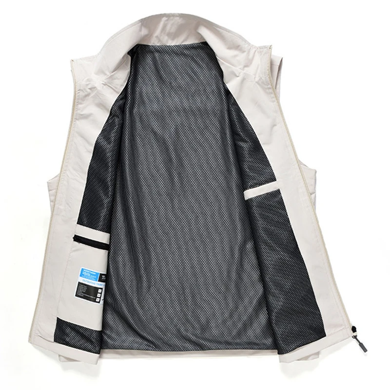 Chalecos de concha suave con 6 bolsillos para hombre, ropa de calidad para exteriores, 5XL talla grande, secado rápido, para acampar, pescar,