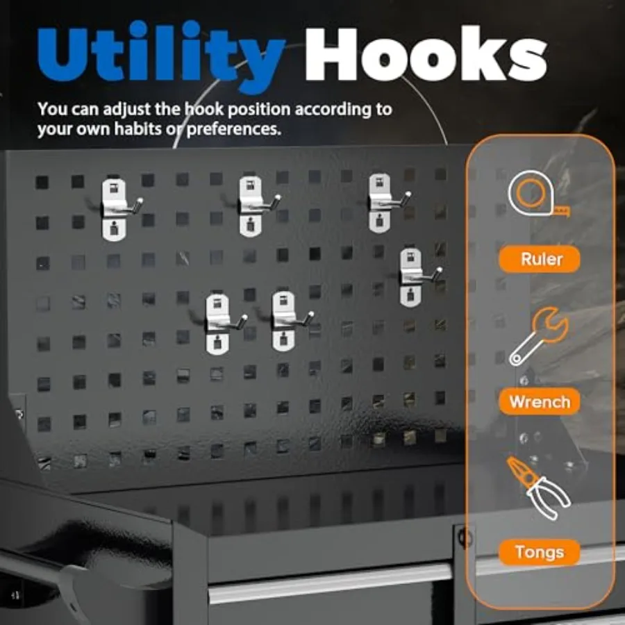 خزانة أدوات دوارة مكونة من 7 أدراج مع خزانة أدوات معدنية من بيجبورد مع خزانة تخزين أدوات بأدراج مع عجلات لورشة المرآب R