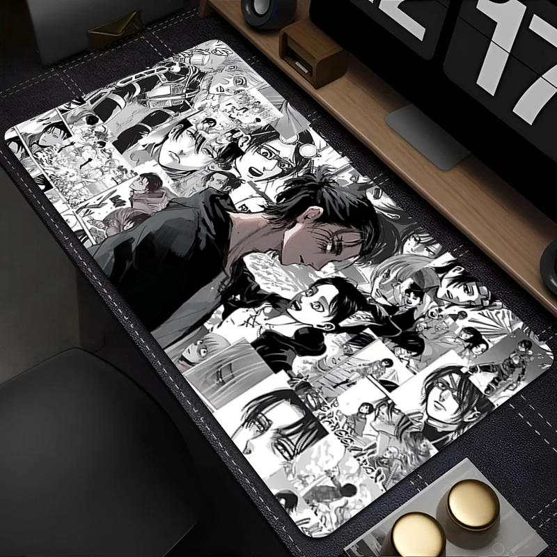 لوحة ماوس أنينية ملحقات الألعاب لوحة مفاتيح مكتبية كبيرة حصيرة مكتبية مطاطية على لوحة ممتدة من المطاط على Titan Eren Yeager
