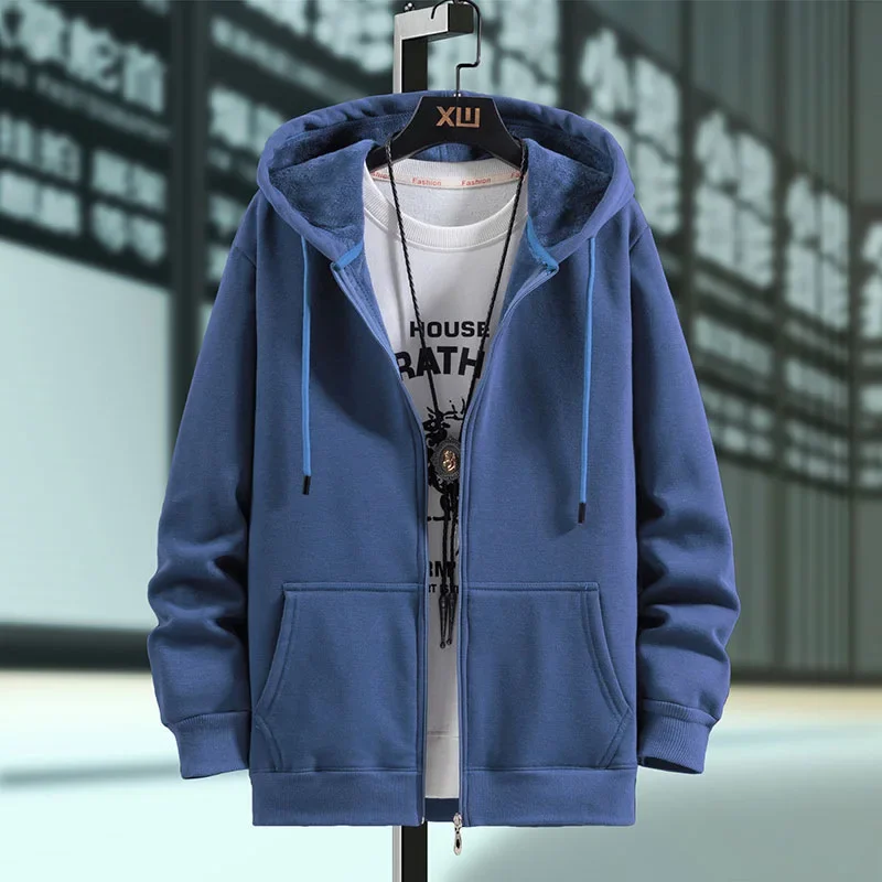 سترة فضفاضة للرجال بغطاء للرأس بسحاب سترة ربيع الخريف على الطراز الأمريكي ملابس رياضية للزوجين ملابس خارجية غير رسمية مقاس كبير #4