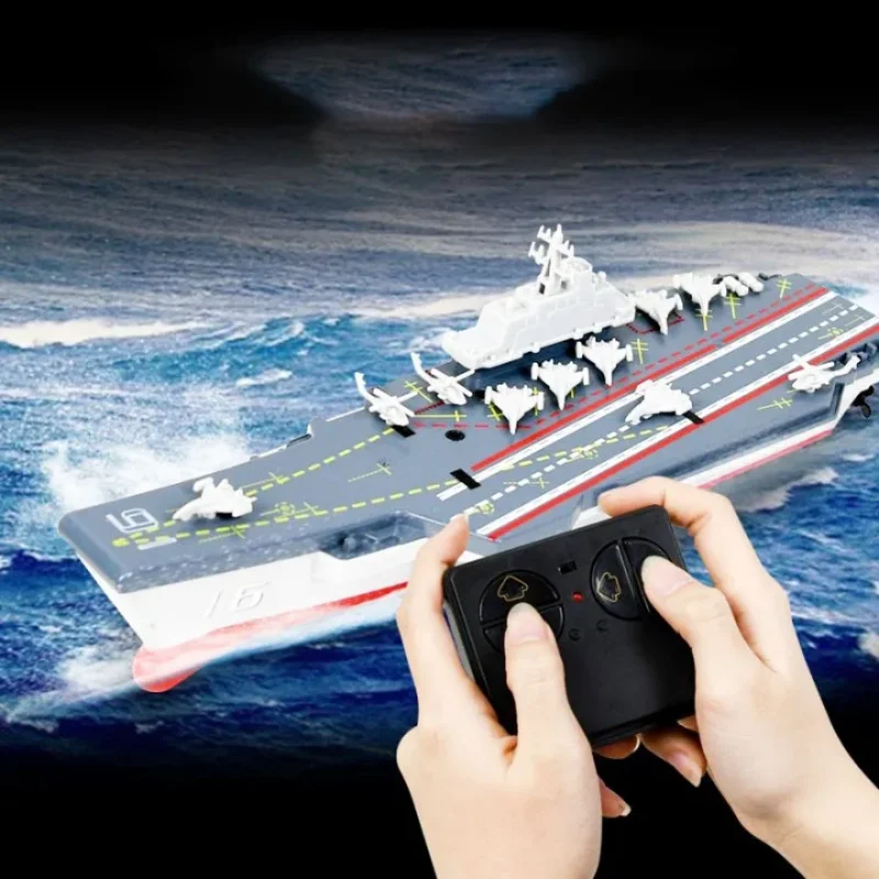 RC Boats 2.4G MINI Liaoning Carrier Military Model Boy Electric Wireless Remote Control Boat Ship Toys for Kids Christmas Gifts