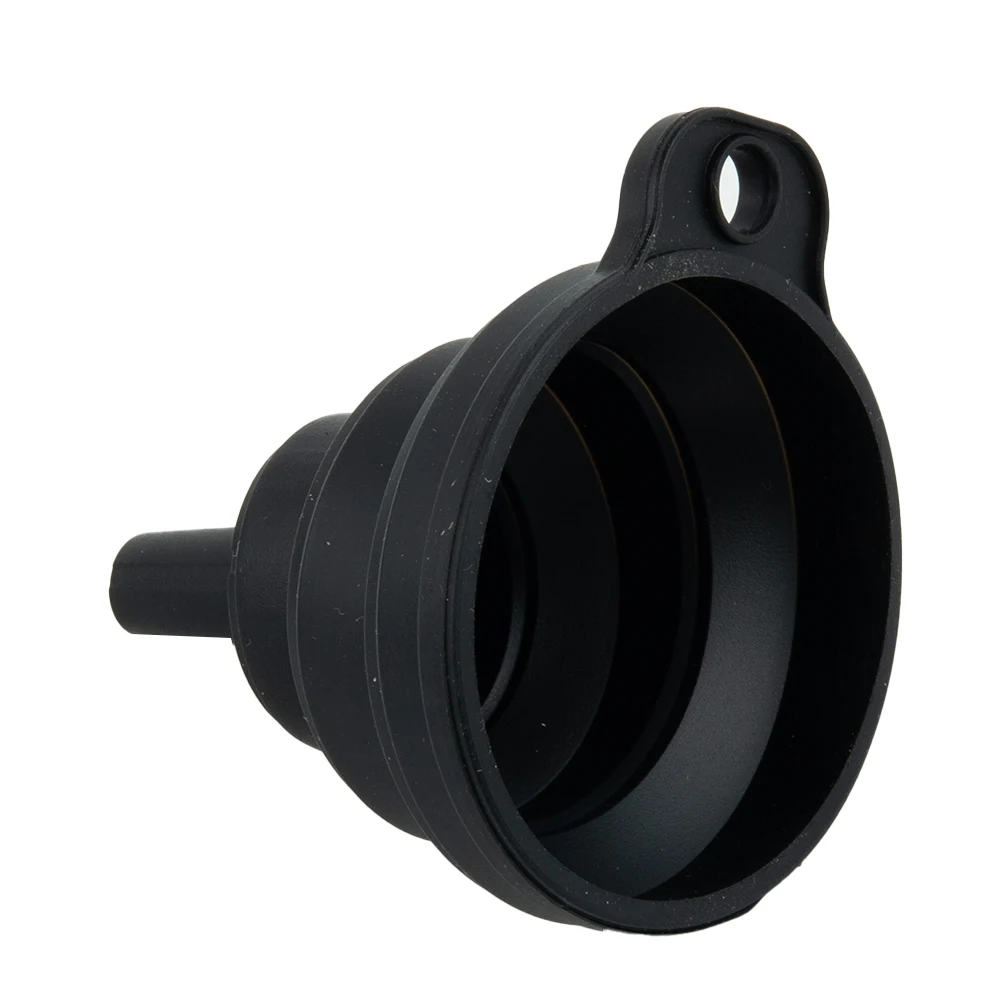 Car Funnel Collapsible Silicone Oil 12g Wash Coolant 7cmX6cm Black Filler Screen Silicone Supplies -20°C To 220°C