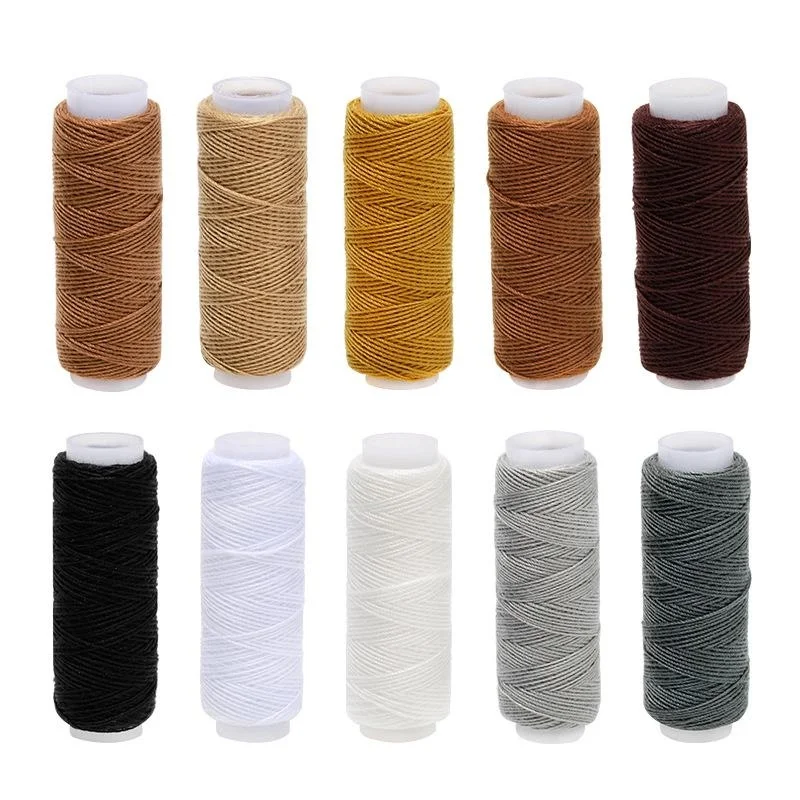 Rollo de hilo de coser vaquero 20S/3, bolsa de lona para pantalones vaqueros gruesos, hilo de colores mezclados para coser 100% poliéster, suministros de costura para sofá, 10 Uds.