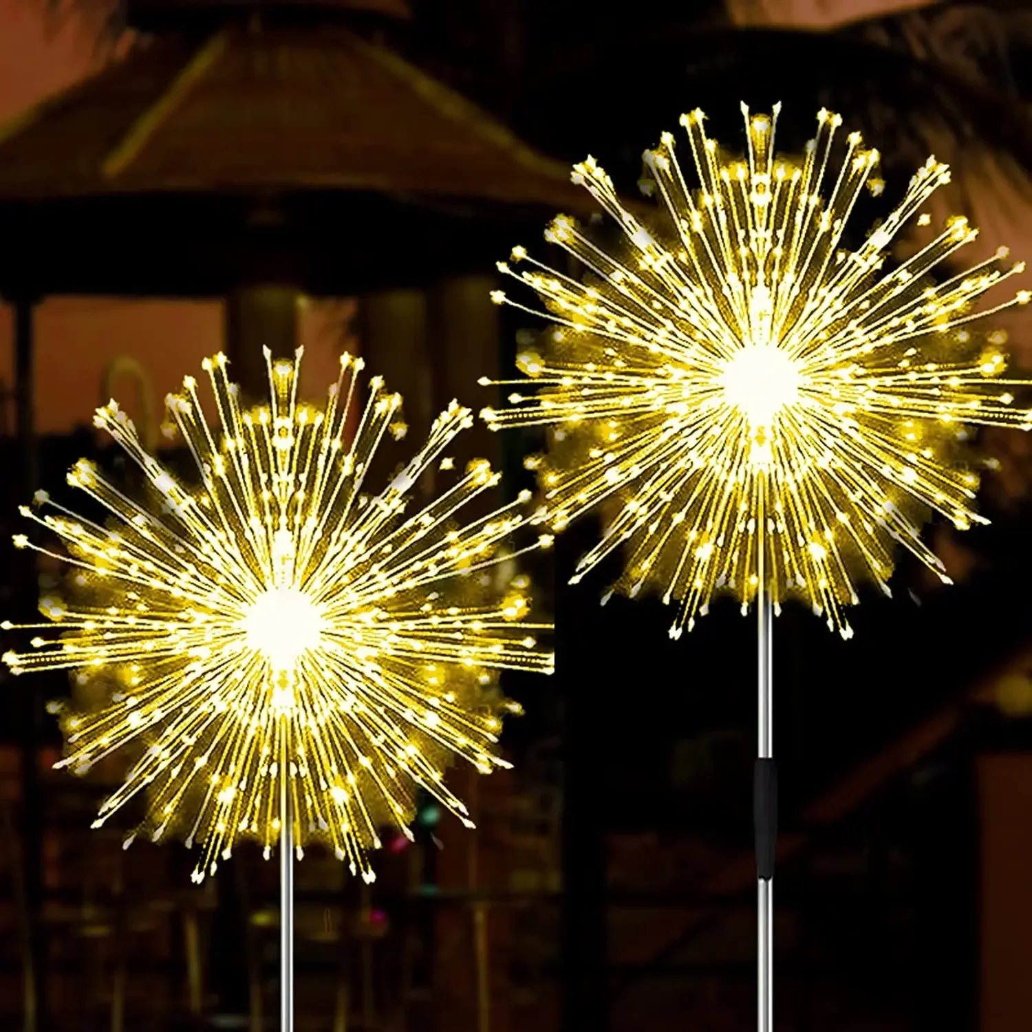 LED Solar Fireworks Lights Waterproof Outdoor Dandelion Flash String Fairy Lights for Garden Landscape Lawn Decor