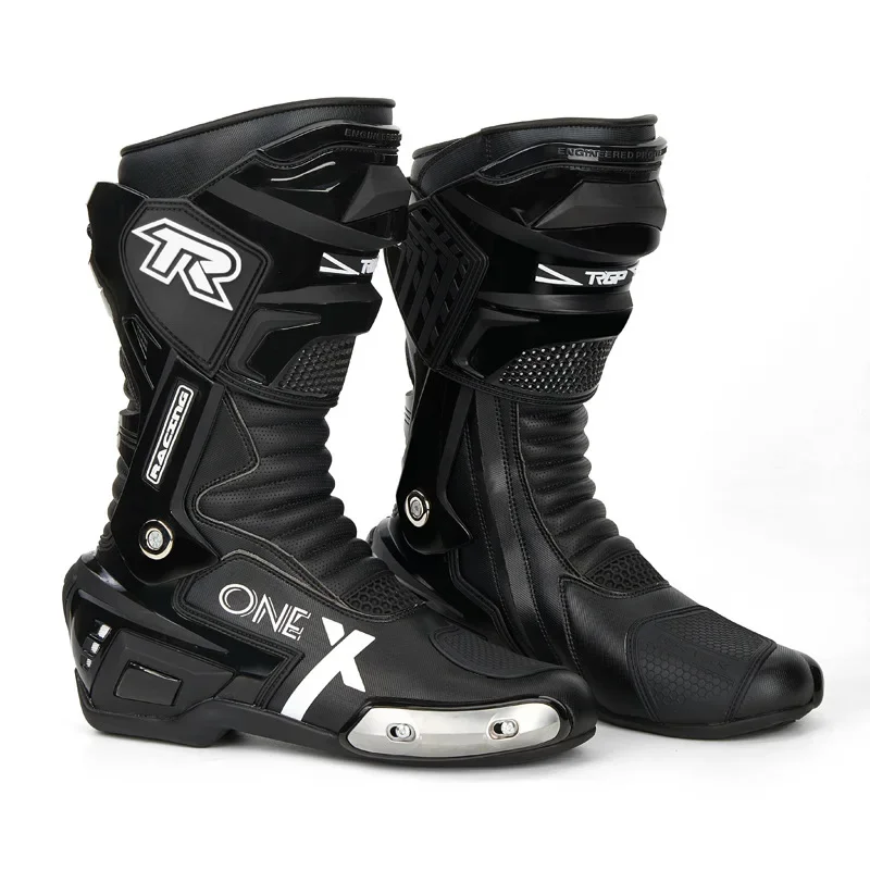 

Мотоциклетные ботинки Tiger X-one, мужские кожаные водонепроницаемые ботинки из микрофибры, нескользящие профессиональные ботинки для мотокросса, Zapatones