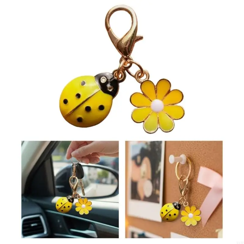 91AF 10XDaisy وLadybird Keyrings المفاتيح الديكور سحر لمفاتيح حقيبة الظهر المحفظة #1