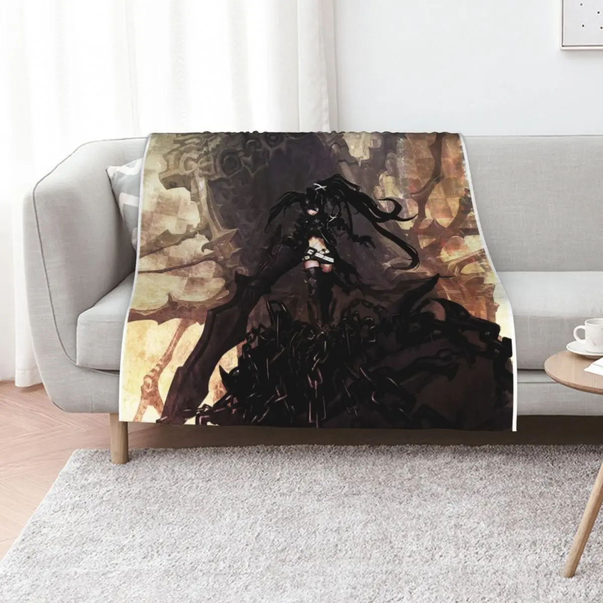 Black rock shooter Throw Blanket Weighted For Baby Furrys Decorative Sofa Nap Beach Blankets