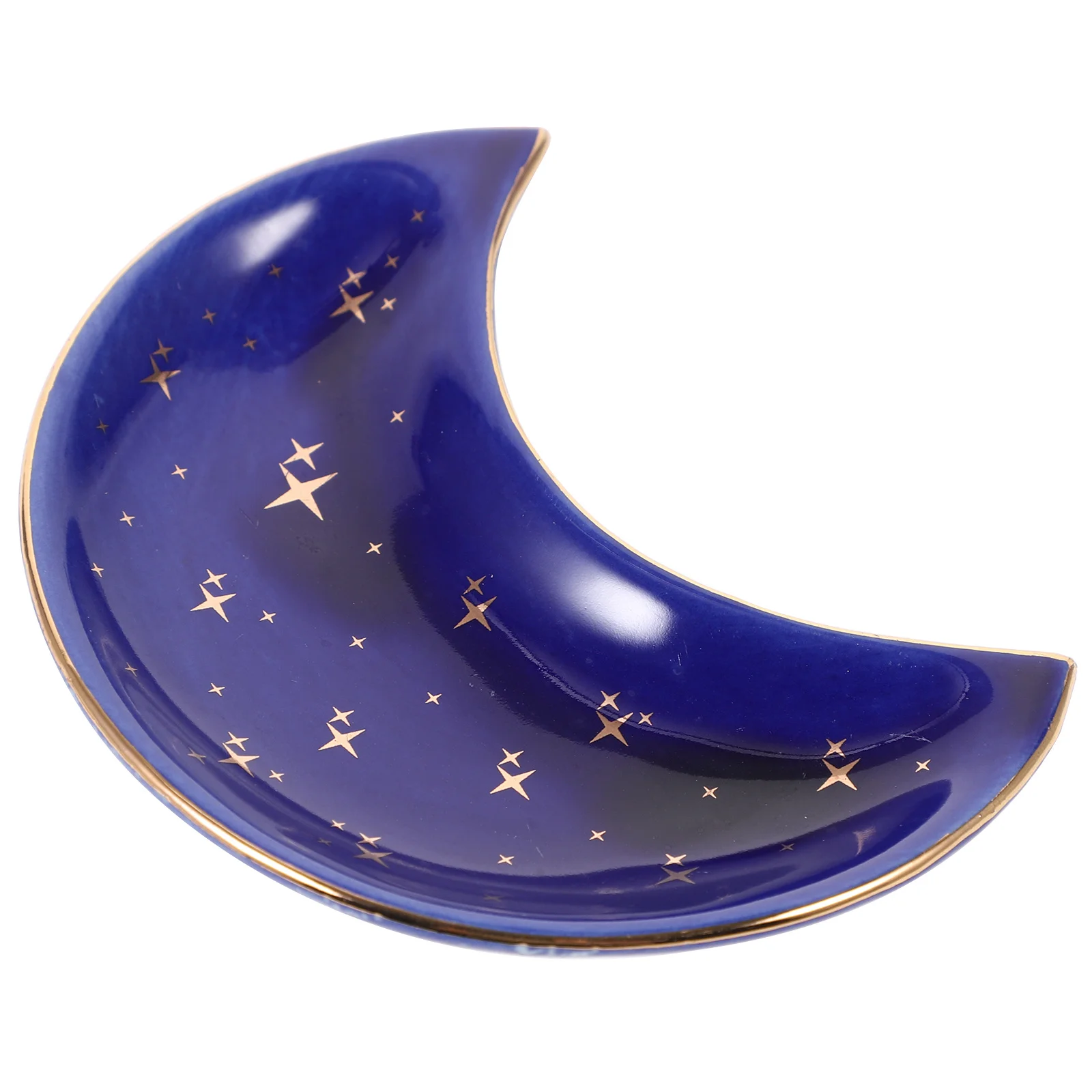 

1Pcs Ceramic Moon Shaped Jewelry Storage Tray for Bracelet Watch Ring Bedroom Bathroom Organizer Decorative Storage Plate