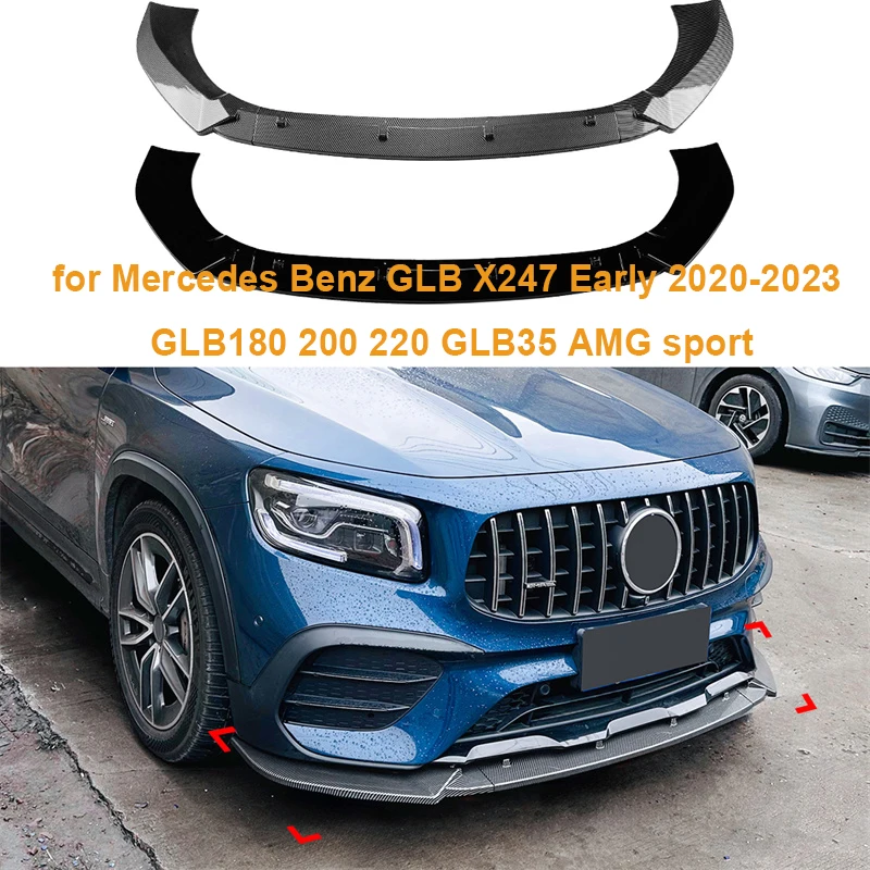 

Front Bumper Splitter Chin Lip Spoiler Diffuser Guard for Mercedes Benz GLB X247 Early 2020-2023 GLB180 200 220 GLB35 AMG sport