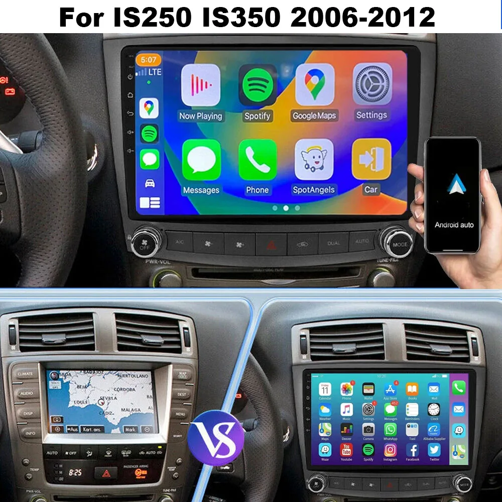 

Android 13 Car Stereo For Lexus IS250 IS350 2006 - 2012 For Carplay Andriod Auto 10inch Car Radio Navigation WIFI SWC FM/RDS
